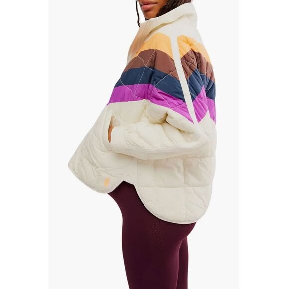 Free People Movement x Hatch Pippa Chevron Printed Puffer Jacket NWT XS - Picture 7 of 7